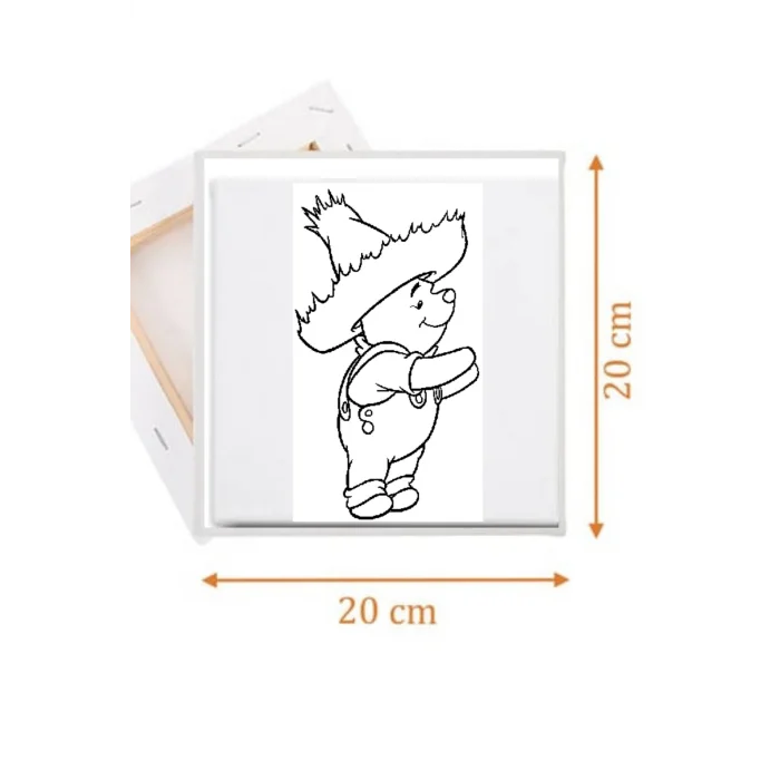 Wendy Pooh | Seti – Desenli Mandala Temalı 20x20 Tuval (6’lı Boya + Fırça Dahil)