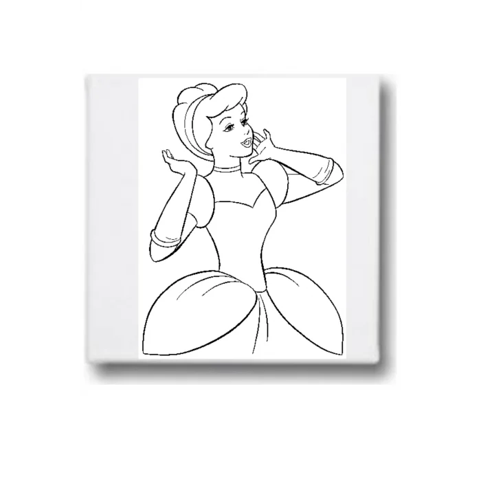 Prenses Temalı Tuval Seti | Atölye Etkinlik 20x20 Tuval (6’lı Boya + Fırça Dahil)