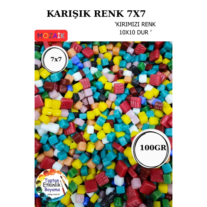 100 Gram Renkli Mozaik Seti – 7x7 mm| Çocuk Etkinlik ve Sanat Projeleri İçin