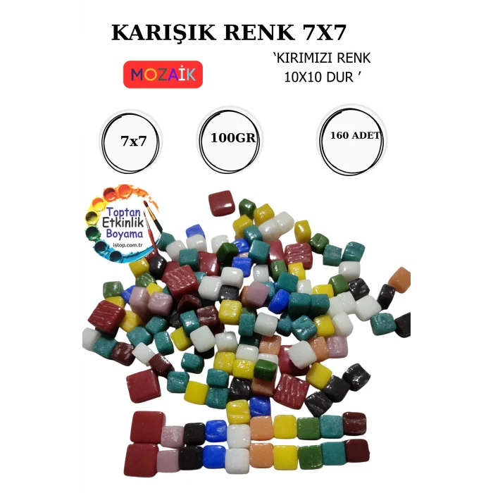 100 Gram Renkli Mozaik Seti – 7x7 mm| Çocuk Etkinlik ve Sanat Projeleri İçin