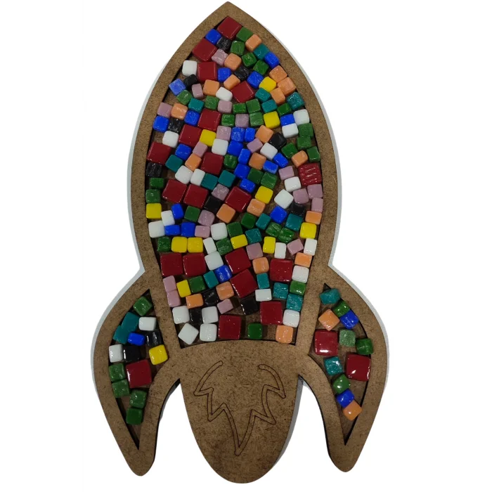 Roket Mozaik Yapma Seti | Çocuk Etkinlik ve Atölye Ürünleri | MDF Mozaik Taş Seti