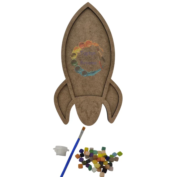 Roket Mozaik Yapma Seti | Çocuk Etkinlik ve Atölye Ürünleri | MDF Mozaik Taş Seti