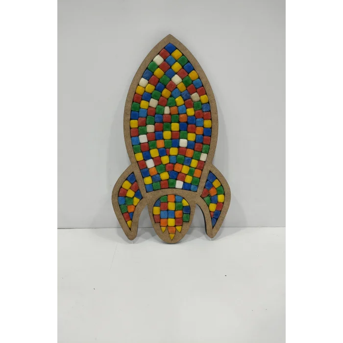 Roket Mozaik Yapma Seti | Çocuk Etkinlik ve Atölye Ürünleri | MDF Mozaik Taş Seti