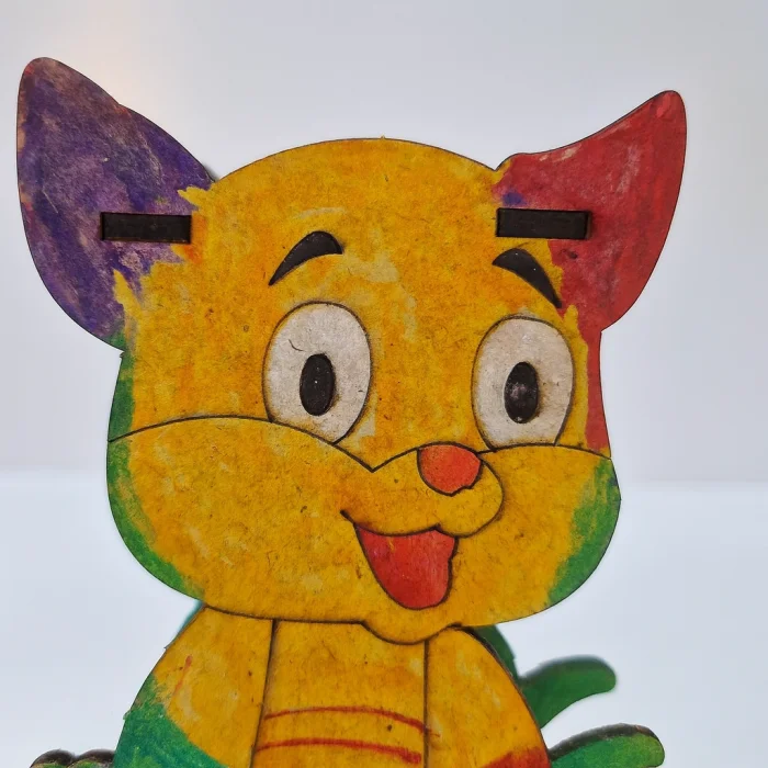 Sallanan Kedi Ahşap Boyama Seti | Çocuklar İçin Eğitici Ahşap Oyuncak | MDF Boyama Etkinliği (TOPTAN)