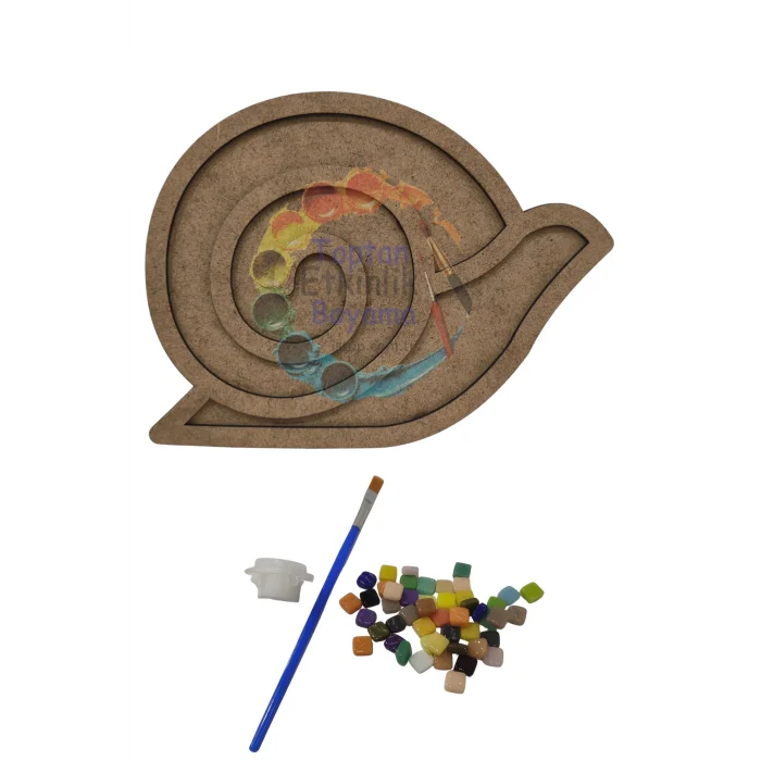 Salyangoz Mozaik Yapma Seti | MDF Mozaik Baz | Mozaik Taş Etkinlik Ürünü