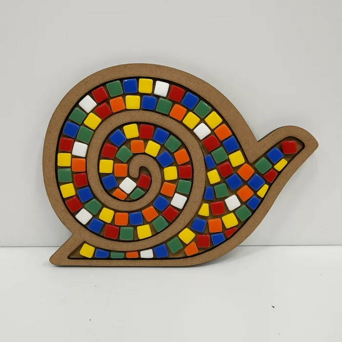 Salyangoz Mozaik Yapma Seti | MDF Mozaik Baz | Mozaik Taş Etkinlik Ürünü