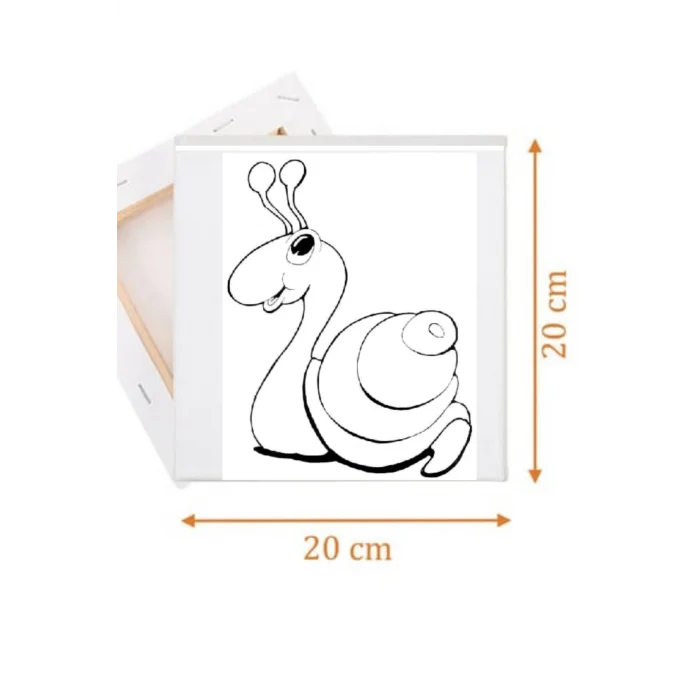 Salyangoz Temalı Tuval Seti | Atölye Etkinlik 20x20 Tuval (6’lı Boya + Fırça Dahil)