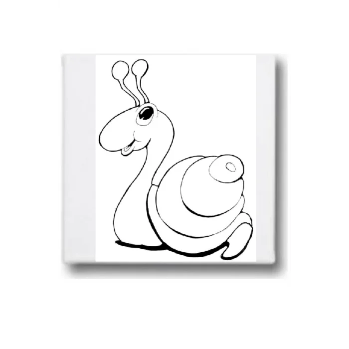 Salyangoz Temalı Tuval Seti | Atölye Etkinlik 20x20 Tuval (6’lı Boya + Fırça Dahil)