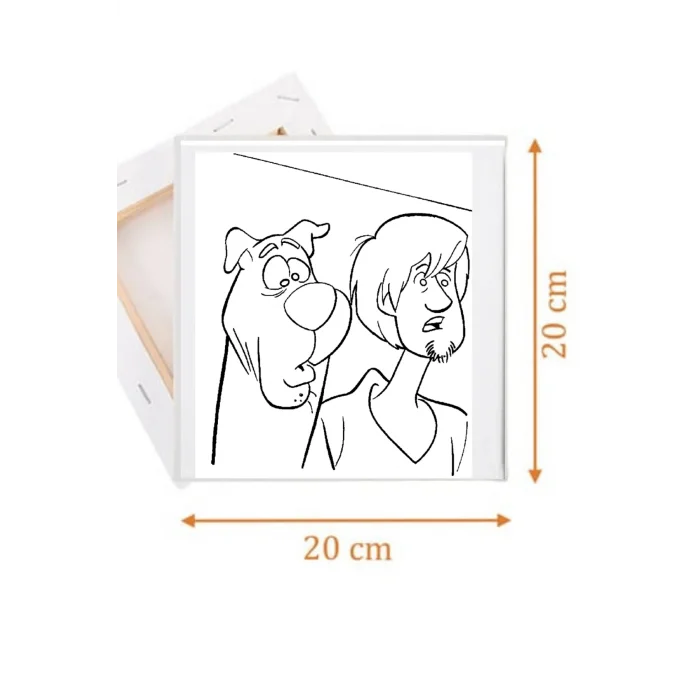 Scobby Doo Temalı Tuval Seti | Atölye Etkinlik 20x20 Tuval (6’lı Boya + Fırça Dahil)