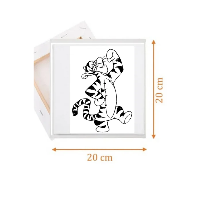 Tiger Tuval Seti | Atölye Etkinlik 20x20 Tuval (6’lı Boya + Fırça Dahil)