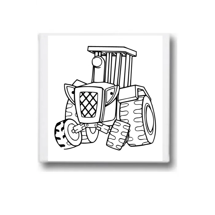 Traktör Tuval Seti | Atölye Etkinlik 20x20 Tuval (6’lı Boya + Fırça Dahil)