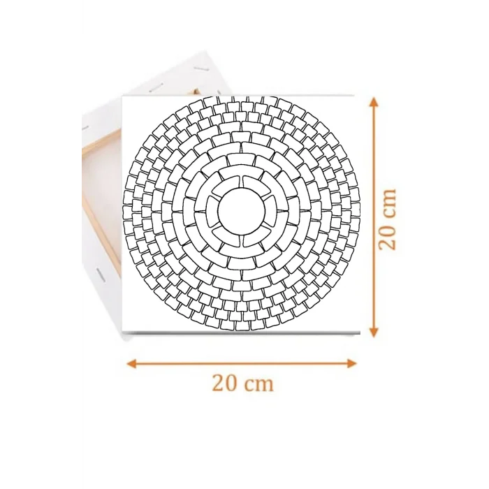 Tuğla Mandala Tuval Seti – Atölye Etkinlik 20x20 Tuval (6’lı Boya + Fırça Dahil)