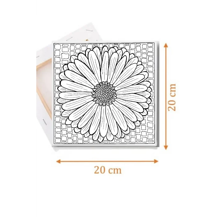 Tuval Boyama Seti – Çiçek Mandala Temalı 20x20 Tuval (6’lı Boya + Fırça Dahil)
