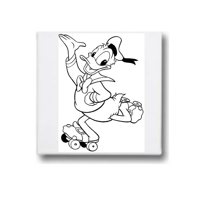 Tuval Boyama Seti – Dannald Duck Temalı 20x20 Tuval (6’lı Boya + Fırça Dahil)