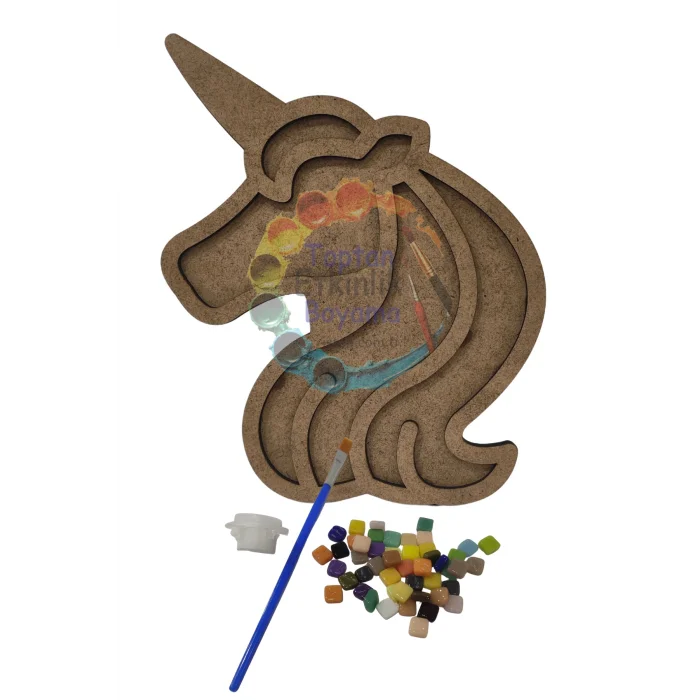 Unicorn Mozaik Yapma Seti | MDF Mozaik Baz | Mozaik Taş Etkinlik Ürünü