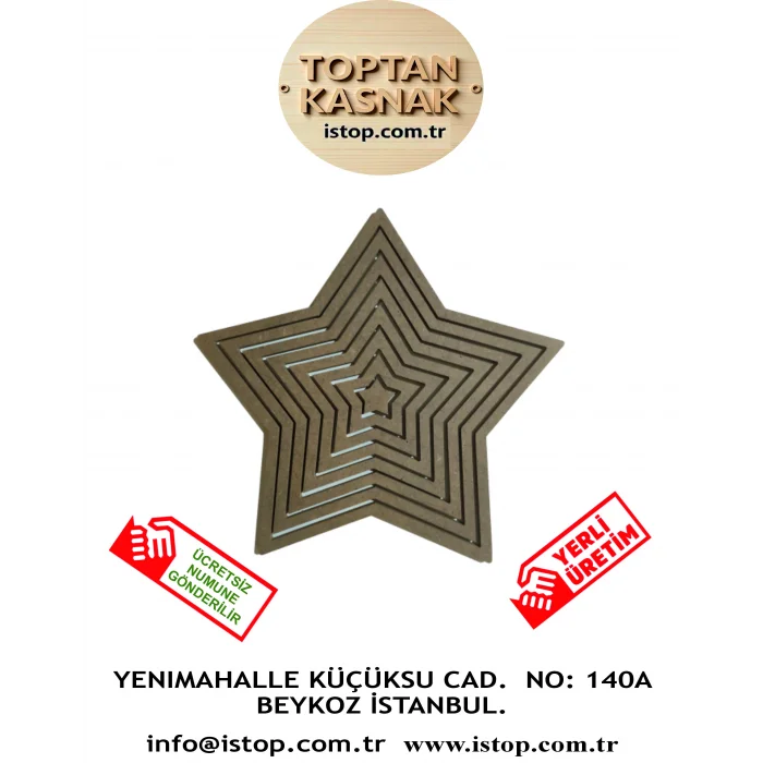 Yıldız Şeklinde MDF Kasnak Seti - 4 mm