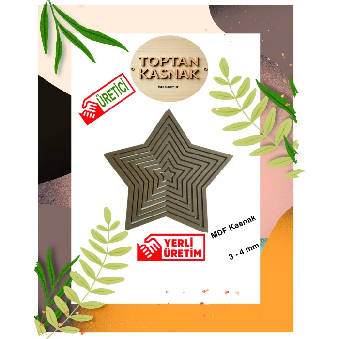 Yıldız Şeklinde MDF Kasnak Seti - 4 mm