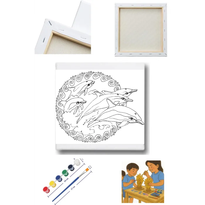 Yunus Tuval Seti | Atölye Etkinlik 20x20 Tuval (6’lı Boya + Fırça Dahil)