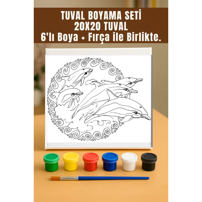 Yunus Tuval Seti | Atölye Etkinlik 20x20 Tuval (6’lı Boya + Fırça Dahil)