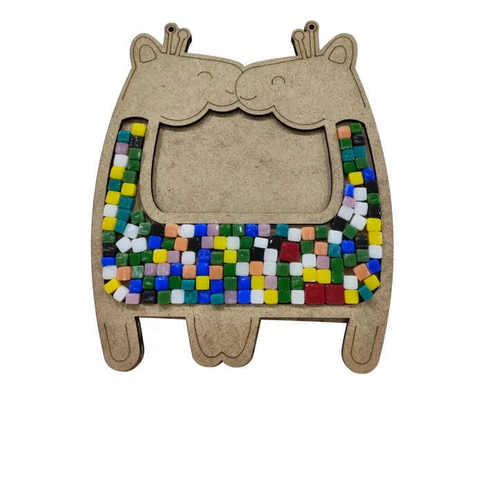 Zürafa Mozaik Yapma Seti Çerçeve | MDF Mozaik Baz | Mozaik Taş Etkinlik Ürünü