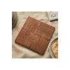 Ahşap Desenli Puzzle Mdf Bardak Altlığı 4lü Set 10x10 Cm Masaüstü Dekorasyon Eşyası