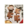 Ahşap Desenli Puzzle Mdf Bardak Altlığı 4lü Set 10x10 Cm Masaüstü Dekorasyon Eşyası