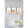 Çocuk Odası Safari Dekoratif Retro Mdf Tablo ( Çerçeve Görünümlü )