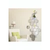 Bal Peteği Gümüş Dekoratif Altıgen 12x Süs Akrilik Ayna 7,5x8,5cm Antre Duvar Pleksi Yapışkan Bantlı