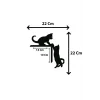 Sağ Köşe Süsü Sevimli Kediler Siyah Lazer Kesim