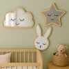 Bulut Yıldız Tavşan Mdf Pleksi Ayna Çocuk Odası Süsleri 3 Lü Set