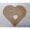 Kalp Şeklinde MDF Kasnak Seti - 4 mm