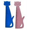 Kişiye Özel Kedi Cetvel | İsim Yazılı Ahşap Öğrenci Cetveli | 19 cm MDF Cetvel
