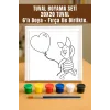 Piglet Temalı Tuval Seti | Atölye Etkinlik 20x20 Tuval (6’lı Boya + Fırça Dahil)