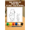 Piglet ve Pooh Temalı Tuval Seti | Atölye Etkinlik 20x20 Tuval (6’lı Boya + Fırça Dahil)
