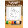 Prenses Temalı Tuval Seti | Atölye Etkinlik 20x20 Tuval (6’lı Boya + Fırça Dahil)