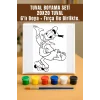 Tuval Boyama Seti – Dannald Duck Temalı 20x20 Tuval (6’lı Boya + Fırça Dahil)