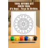 Mandala Tuval Boyama Seti – Desenli Mandala Temalı 20x20 Tuval (6’lı Boya + Fırça Dahil)