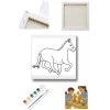 Tuval Boyama Seti – Koşan At Desenli 20x20 Tuval (6’lı Boya + Fırça Dahil)