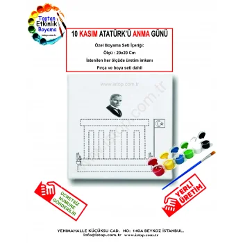 10 Kasım Atatürk’ü Anma Günü Özel Tuval Boyama Seti (Anıtkabir Tasarımı) 20x20