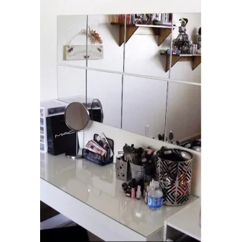 Tasarım Dekoratif Kare Ayna Pleksi Gümüş 30x30cm 4 Adet