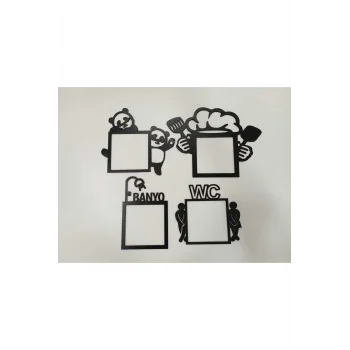 4lü Priz Çerçevesi Tüm Ev Paketi Siyah Lazer Kesim Dekorasyon Ürünü