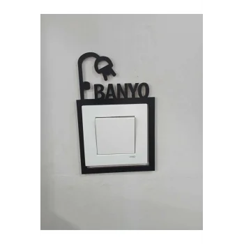 Tasarım Lazer Kesim Mdf Banyo Priz Çerçevesi