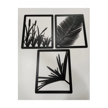 Lazer Kesim Ahşap Tablo 3lü