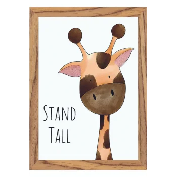 Çocuk Odası İngilizce Dekoratif Retro Mdf Tablo ( Çerçeve Görünümlü ) Hayvanlar