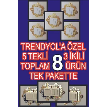 Pleksi Priz Çerçevesi 8li Set