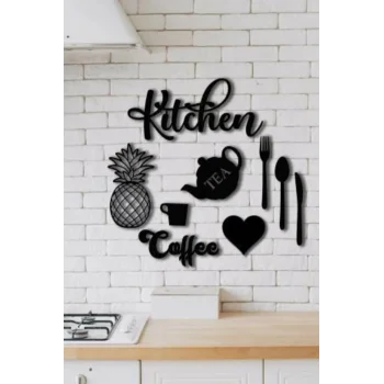 Kitchen 9 Parça Mutfak Lazer Kesim Ahşap Duvar Dekorasyon Ürünü