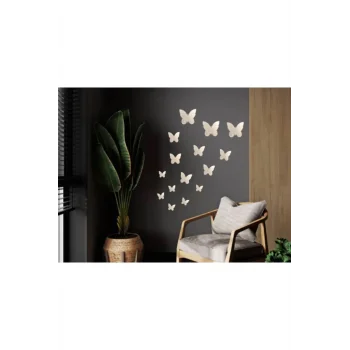 Dekoratif Ayna Pleksi Kelebek Duvar Süsü ( Yapışkanlı )