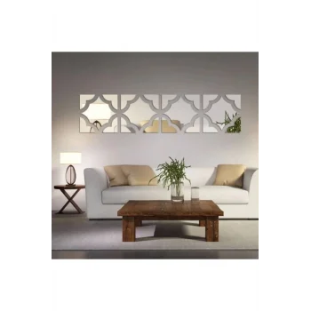 Dekoratif Gümüş Duvar Pleksi Yapışkan Bantlı
