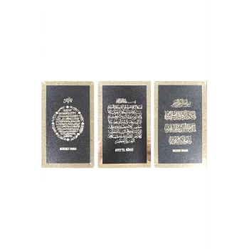 3lü Dua Seti (bereket,ayetel Kürsi, Nazar Duaları) Siyah/gümüş