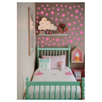 Ahşap Pembe Yıldız Dekoru Lazer Kesim